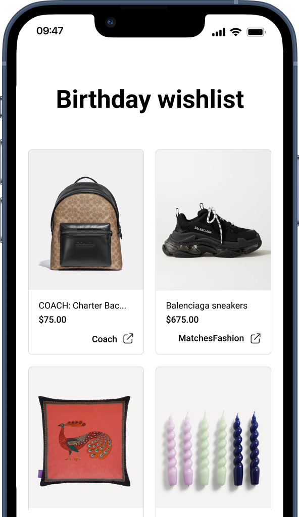 Birthday wishlist maker Add items from any store Moonsift